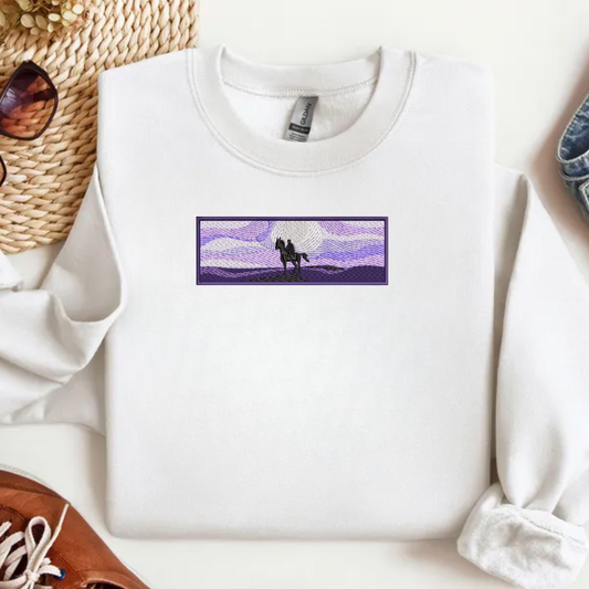 Sweat Paysage violet - Broderie